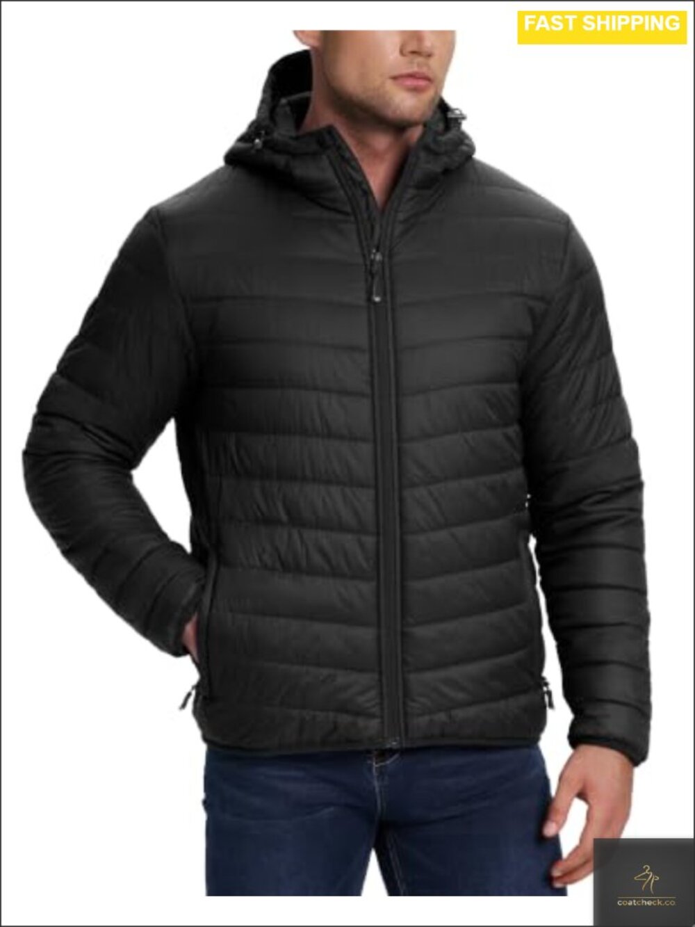 Men's Packable Hooded Puffer Jacket Lightweight Warm Winter Coat